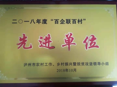 2018百企联百村奖牌